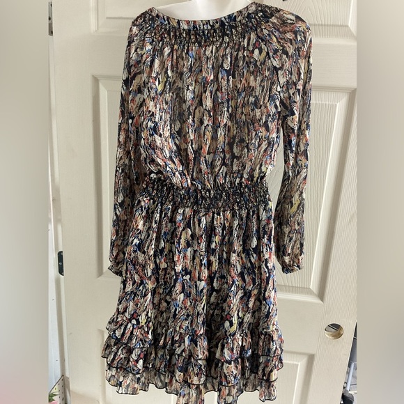Elegant Multicolor Long Sleeve Dress - Picture 6 of 15